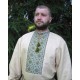 Ukrainian hand embroidered shirt for men Beige green linen shirt Colorful ethnic cross stitch embroidery Slavic costume Christmas gift Ukrainian hand embroidered shirt for men Beige green linen shirt Colorful ethnic cross stitch embroidery Slavic costume Christmas gift
