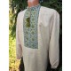 Ukrainian hand embroidered shirt for men Beige green linen shirt Colorful ethnic cross stitch embroidery Slavic costume Christmas gift Ukrainian hand embroidered shirt for men Beige green linen shirt Colorful ethnic cross stitch embroidery Slavic costume Christmas gift