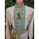 Ukrainian hand embroidered shirt for men Beige green linen shirt Colorful ethnic cross stitch embroidery Slavic costume Christmas gift Ukrainian hand embroidered shirt for men Beige green linen shirt Colorful ethnic cross stitch embroidery Slavic costume Christmas gift