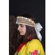 Ukrainian headband for women Colorful ethnic head crown with flowers & beige pom poms Traditional folk head wreath Easter gift Ukrainian headband for women Colorful ethnic head crown with flowers & beige pom poms Traditional folk head wreath Easter gift