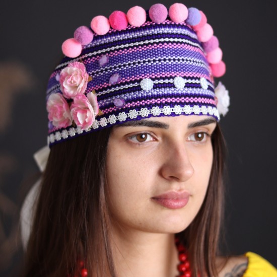 Ukrainian headband for women Colorful ethnic head crown with flowers & beige pom poms Traditional folk head wreath Easter gift Ukrainian headband for women Colorful ethnic head crown with flowers & beige pom poms Traditional folk head wreath Easter gift