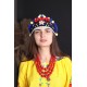 Ukrainian headband for women Colorful ethnic head crown with flowers & beige pom poms Traditional folk head wreath Easter gift Ukrainian headband for women Colorful ethnic head crown with flowers & beige pom poms Traditional folk head wreath Easter gift