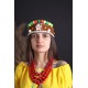 Ukrainian headband for women Colorful ethnic head crown with flowers & beige pom poms Traditional folk head wreath Easter gift Ukrainian headband for women Colorful ethnic head crown with flowers & beige pom poms Traditional folk head wreath Easter gift