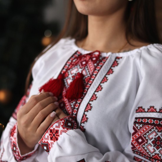 Ukrainian embroidered blouse for women Slavic red black embroidery White ethnic wedding costume Folk outfit for lady Easter gift Ukrainian embroidered blouse for women Slavic red black embroidery White ethnic wedding costume Folk outfit for lady Easter gift