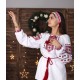 Ukrainian embroidered blouse for women Slavic red black embroidery White ethnic wedding costume Folk outfit for lady Easter gift Ukrainian embroidered blouse for women Slavic red black embroidery White ethnic wedding costume Folk outfit for lady Easter gift