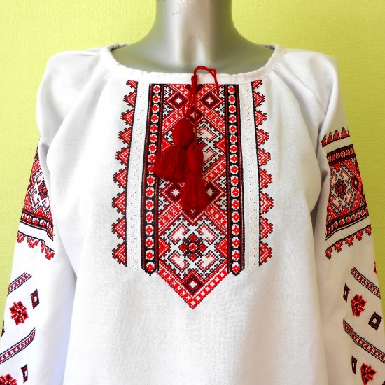 Ukrainian embroidered blouse for women Slavic red black embroidery White ethnic wedding costume Folk outfit for lady Easter gift Ukrainian embroidered blouse for women Slavic red black embroidery White ethnic wedding costume Folk outfit for lady Easter gift