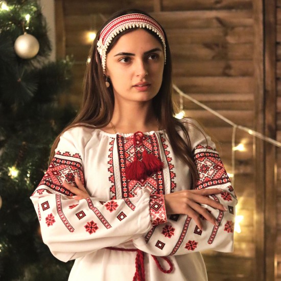 Ukrainian embroidered blouse for women Slavic red black embroidery White ethnic wedding costume Folk outfit for lady Easter gift Ukrainian embroidered blouse for women Slavic red black embroidery White ethnic wedding costume Folk outfit for lady Easter gift