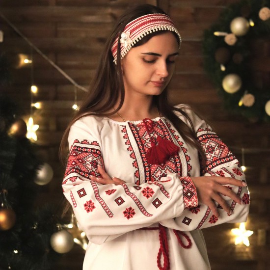 Ukrainian embroidered blouse for women Slavic red black embroidery White ethnic wedding costume Folk outfit for lady Easter gift Ukrainian embroidered blouse for women Slavic red black embroidery White ethnic wedding costume Folk outfit for lady Easter gift