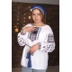 Ukrainian embroidered blouse for women Slavic blue & olive embroidery White ethnic wedding costume Folk outfit for lady Easter gift Ukrainian embroidered blouse for women Slavic blue & olive embroidery White ethnic wedding costume Folk outfit for lady Easter gift