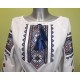 Ukrainian embroidered blouse for women Slavic blue & olive embroidery White ethnic wedding costume Folk outfit for lady Easter gift Ukrainian embroidered blouse for women Slavic blue & olive embroidery White ethnic wedding costume Folk outfit for lady Easter gift