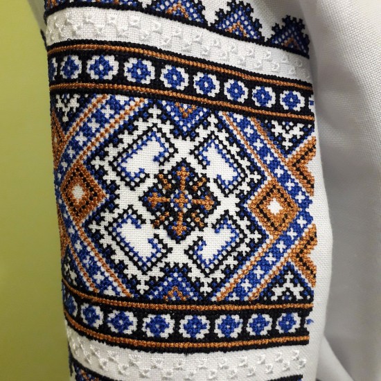 Ukrainian embroidered blouse for women Slavic blue & olive embroidery White ethnic wedding costume Folk outfit for lady Easter gift Ukrainian embroidered blouse for women Slavic blue & olive embroidery White ethnic wedding costume Folk outfit for lady Easter gift
