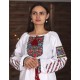 Romanian embroidered blouse for women Slavic embroidery with roses White floral ethnic costume Ukrainian wedding dress Easter gift Romanian embroidered blouse for women Slavic embroidery with roses White floral ethnic costume Ukrainian wedding dress Easter gift