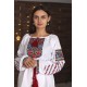 Romanian embroidered blouse for women Slavic embroidery with roses White floral ethnic costume Ukrainian wedding dress Easter gift Romanian embroidered blouse for women Slavic embroidery with roses White floral ethnic costume Ukrainian wedding dress Easter gift