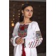 Romanian embroidered blouse for women Slavic embroidery with roses White floral ethnic costume Ukrainian wedding dress Easter gift Romanian embroidered blouse for women Slavic embroidery with roses White floral ethnic costume Ukrainian wedding dress Easter gift