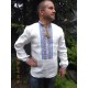 Ukrainian hand embroidered linen shirt for men Ethnic cross stitch blue yellow embroidery White slavic wedding costume Easter gift Ukrainian hand embroidered linen shirt for men Ethnic cross stitch blue yellow embroidery White slavic wedding costume Easter gift