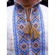Ukrainian hand embroidered linen shirt for men Ethnic cross stitch blue yellow embroidery White slavic wedding costume Easter gift Ukrainian hand embroidered linen shirt for men Ethnic cross stitch blue yellow embroidery White slavic wedding costume Easter gift