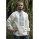 Ukrainian hand embroidered linen shirt for men Ethnic cross stitch blue yellow embroidery White slavic wedding costume Easter gift Ukrainian hand embroidered linen shirt for men Ethnic cross stitch blue yellow embroidery White slavic wedding costume Easter gift