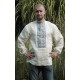 Ukrainian hand embroidered linen shirt for men Ethnic cross stitch blue yellow embroidery White slavic wedding costume Easter gift Ukrainian hand embroidered linen shirt for men Ethnic cross stitch blue yellow embroidery White slavic wedding costume Easter gift