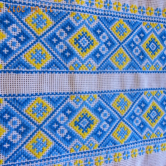 Ukrainian hand embroidered linen shirt for men Ethnic cross stitch blue yellow embroidery White slavic wedding costume Easter gift Ukrainian hand embroidered linen shirt for men Ethnic cross stitch blue yellow embroidery White slavic wedding costume Easter gift