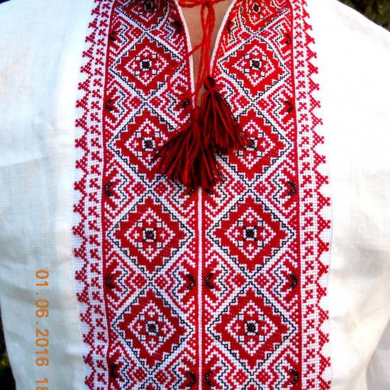 Ukrainian hand embroidered shirt for men White organic linen wedding costume Slavic red cross stitch embroidery Ethnic Christmas gift Ukrainian hand embroidered shirt for men White organic linen wedding costume Slavic red cross stitch embroidery Ethnic Christmas gift