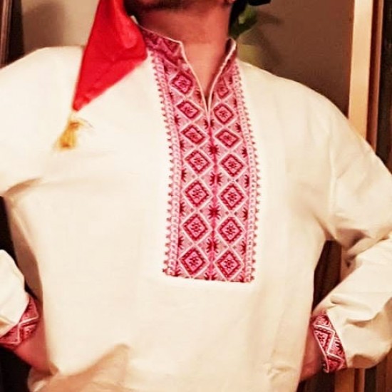Ukrainian hand embroidered shirt for men White organic linen wedding costume Slavic red cross stitch embroidery Ethnic Christmas gift Ukrainian hand embroidered shirt for men White organic linen wedding costume Slavic red cross stitch embroidery Ethnic Christmas gift