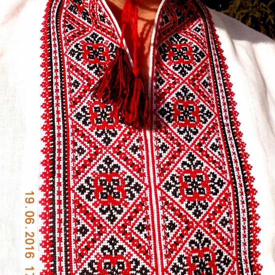 Hand embroidered linen shirt for men Ethnic red & black ukrainian cross stitch Organic long sleeve shirt Slavic costume Christmas gift Hand embroidered linen shirt for men Ethnic red & black ukrainian cross stitch Organic long sleeve shirt Slavic costume Christmas gift