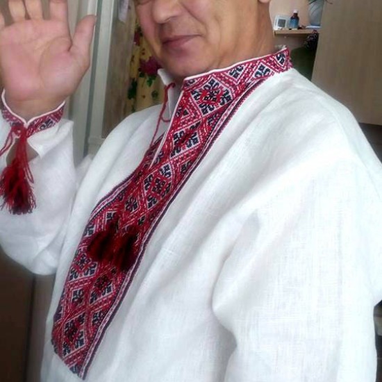 Hand embroidered linen shirt for men Ethnic red & black ukrainian cross stitch Organic long sleeve shirt Slavic costume Christmas gift Hand embroidered linen shirt for men Ethnic red & black ukrainian cross stitch Organic long sleeve shirt Slavic costume Christmas gift