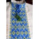 Hand embroidered organic cotton shirt for men Ethnic Ukrainian cross stitch Blue yellow embroidery White Cossack shirt Christmas gift Hand embroidered organic cotton shirt for men Ethnic Ukrainian cross stitch Blue yellow embroidery White Cossack shirt Christmas gift