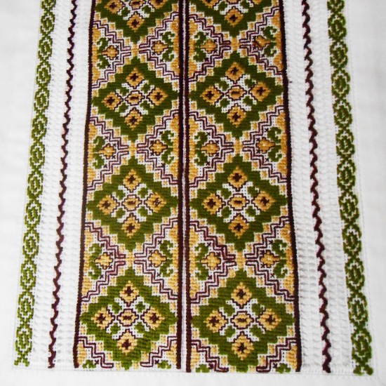 Ukrainian hand embroidered linen shirt Vyshivanka Slavic chartreuse beige cross stitch embroidery Folk wedding costume Christmas gift Ukrainian hand embroidered linen shirt Vyshivanka Slavic chartreuse beige cross stitch embroidery Folk wedding costume Christmas gift