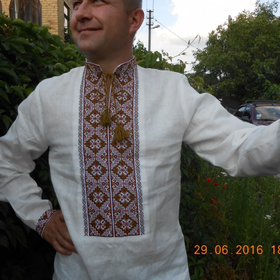 Ukrainian hand embroidered linen shirt Vyshivanka Slavic chartreuse beige cross stitch embroidery Folk wedding costume Christmas gift Ukrainian hand embroidered linen shirt Vyshivanka Slavic chartreuse beige cross stitch embroidery Folk wedding costume Christmas gift