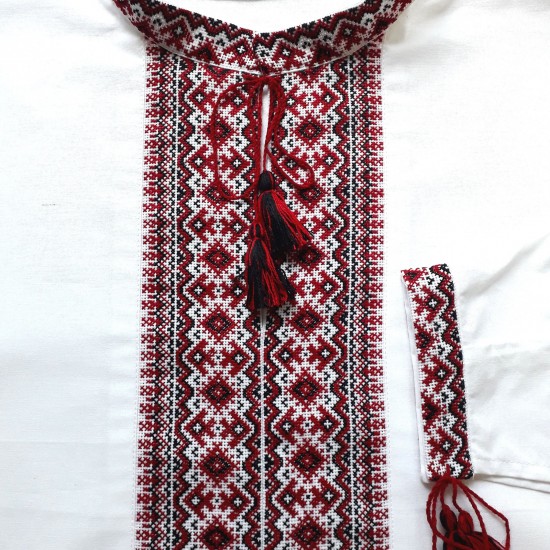 Ukrainian hand embroidered linen shirt for men Ethnic cross stitch black red embroidery Folk wedding vyshivanka costume Christmas gift Ukrainian hand embroidered linen shirt for men Ethnic cross stitch black red embroidery Folk wedding vyshivanka costume Christmas gift