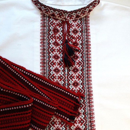 Ukrainian hand embroidered linen shirt for men Ethnic cross stitch black red embroidery Folk wedding vyshivanka costume Christmas gift Ukrainian hand embroidered linen shirt for men Ethnic cross stitch black red embroidery Folk wedding vyshivanka costume Christmas gift