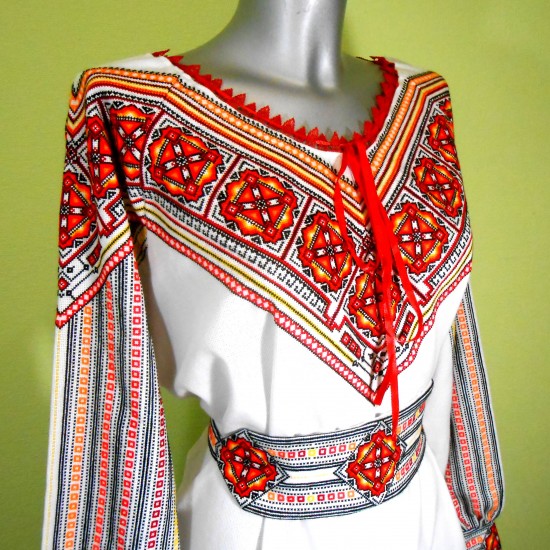 Vintage hand embroidered blouse Ukrainian wedding costume Flame orange Slavic folk garment Organic cotton blouse Ethnic Christmas gift Vintage hand embroidered blouse Ukrainian wedding costume Flame orange Slavic folk garment Organic cotton blouse Ethnic Christmas gift