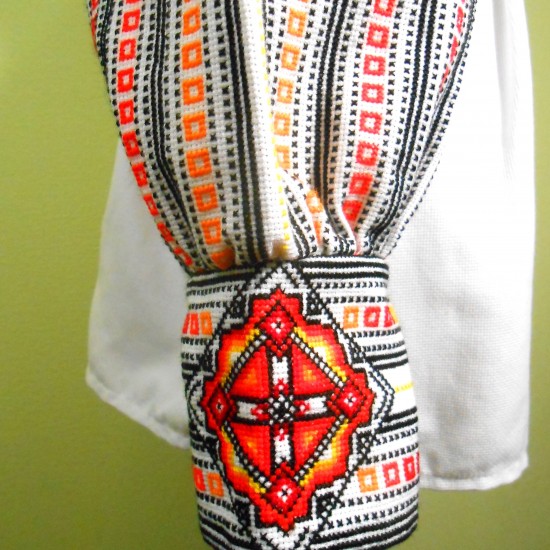Vintage hand embroidered blouse Ukrainian wedding costume Flame orange Slavic folk garment Organic cotton blouse Ethnic Christmas gift Vintage hand embroidered blouse Ukrainian wedding costume Flame orange Slavic folk garment Organic cotton blouse Ethnic Christmas gift