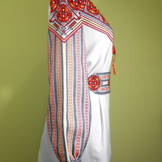 Vintage hand embroidered blouse Ukrainian wedding costume Flame orange Slavic folk garment Organic cotton blouse Ethnic Christmas gift Vintage hand embroidered blouse Ukrainian wedding costume Flame orange Slavic folk garment Organic cotton blouse Ethnic Christmas gift