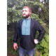 Hand embroidered linen shirt Black organic shirt for men Ethnic ukrainian embroidery Blue cross stitch Slavic costume Christmas gift Hand embroidered linen shirt Black organic shirt for men Ethnic ukrainian embroidery Blue cross stitch Slavic costume Christmas gift