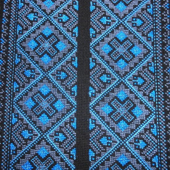 Hand embroidered linen shirt Black organic shirt for men Ethnic ukrainian embroidery Blue cross stitch Slavic costume Christmas gift Hand embroidered linen shirt Black organic shirt for men Ethnic ukrainian embroidery Blue cross stitch Slavic costume Christmas gift