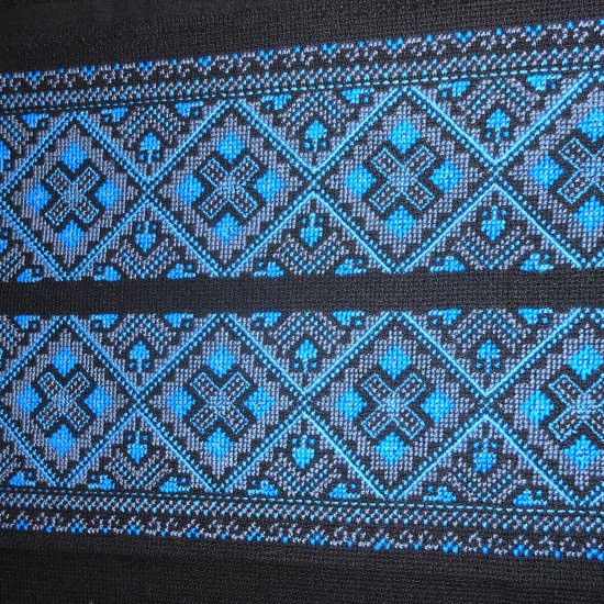 Hand embroidered linen shirt Black organic shirt for men Ethnic ukrainian embroidery Blue cross stitch Slavic costume Christmas gift Hand embroidered linen shirt Black organic shirt for men Ethnic ukrainian embroidery Blue cross stitch Slavic costume Christmas gift
