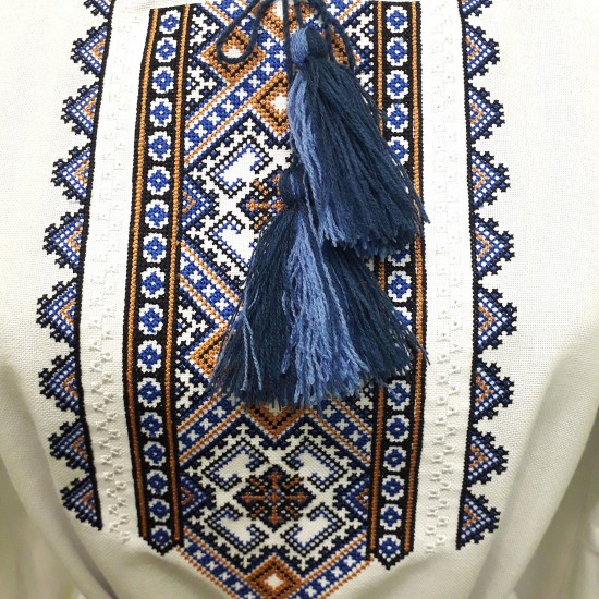 Ukrainian embroidered blouse for women Slavic blue & olive embroidery White ethnic wedding costume Folk outfit for lady Easter gift Ukrainian embroidered blouse for women Slavic blue & olive embroidery White ethnic wedding costume Folk outfit for lady Easter gift