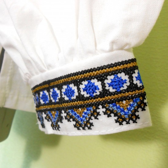 Ukrainian embroidered blouse for women Slavic blue & olive embroidery White ethnic wedding costume Folk outfit for lady Easter gift Ukrainian embroidered blouse for women Slavic blue & olive embroidery White ethnic wedding costume Folk outfit for lady Easter gift