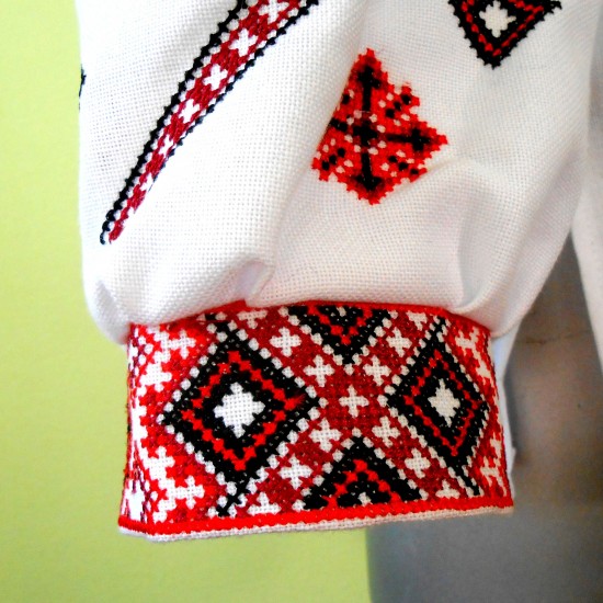 Ukrainian embroidered blouse for women Slavic red black embroidery White ethnic wedding costume Folk outfit for lady Christmas gift Ukrainian embroidered blouse for women Slavic red black embroidery White ethnic wedding costume Folk outfit for lady Christmas gift