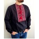 Black hand embroidered linen shirt for men Cossack folk shirt Ethnic ukrainian embroidery Red cross stitch Slavic Christmas gift Black hand embroidered linen shirt for men Cossack folk shirt Ethnic ukrainian embroidery Red cross stitch Slavic Christmas gift