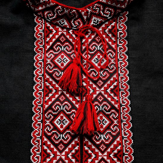 Black hand embroidered linen shirt for men Cossack folk shirt Ethnic ukrainian embroidery Red cross stitch Slavic Christmas gift Black hand embroidered linen shirt for men Cossack folk shirt Ethnic ukrainian embroidery Red cross stitch Slavic Christmas gift