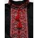 Black hand embroidered linen shirt for men Cossack folk shirt Ethnic ukrainian embroidery Red cross stitch Slavic Christmas gift Black hand embroidered linen shirt for men Cossack folk shirt Ethnic ukrainian embroidery Red cross stitch Slavic Christmas gift