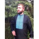 Black hand embroidered linen shirt for men Cossack folk shirt Ethnic ukrainian embroidery Red cross stitch Slavic Christmas gift Black hand embroidered linen shirt for men Cossack folk shirt Ethnic ukrainian embroidery Red cross stitch Slavic Christmas gift