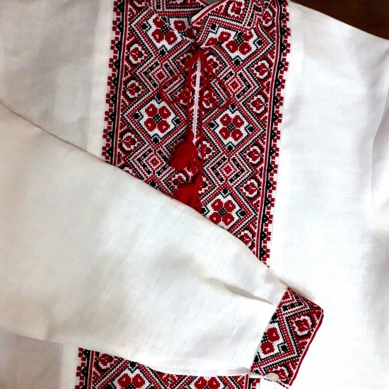 Ukrainian custom embroidered shirt for men White linen wedding costume Slavic red black cross stitch embroidery Ethnic Christmas gift Ukrainian custom embroidered shirt for men White linen wedding costume Slavic red black cross stitch embroidery Ethnic Christmas gift