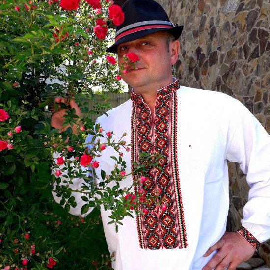 Ukrainian hand embroidered shirt men White wedding folk costume Slavic cross stitch embroidery Organic cotton Ethnic Christmas gift Ukrainian hand embroidered shirt men White wedding folk costume Slavic cross stitch embroidery Organic cotton Ethnic Christmas gift