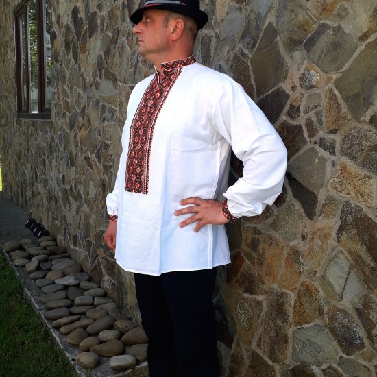 Ukrainian hand embroidered shirt men White wedding folk costume Slavic cross stitch embroidery Organic cotton Ethnic Christmas gift Ukrainian hand embroidered shirt men White wedding folk costume Slavic cross stitch embroidery Organic cotton Ethnic Christmas gift