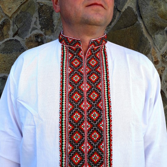 Ukrainian hand embroidered shirt men White wedding folk costume Slavic cross stitch embroidery Organic cotton Ethnic Christmas gift Ukrainian hand embroidered shirt men White wedding folk costume Slavic cross stitch embroidery Organic cotton Ethnic Christmas gift