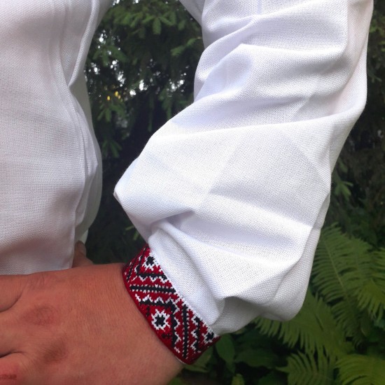 Ukrainian hand embroidered shirt for men White Slavic wedding costume Red & black cross stitch embroidery Ethnic Christmas gift Ukrainian hand embroidered shirt for men White Slavic wedding costume Red & black cross stitch embroidery Ethnic Christmas gift